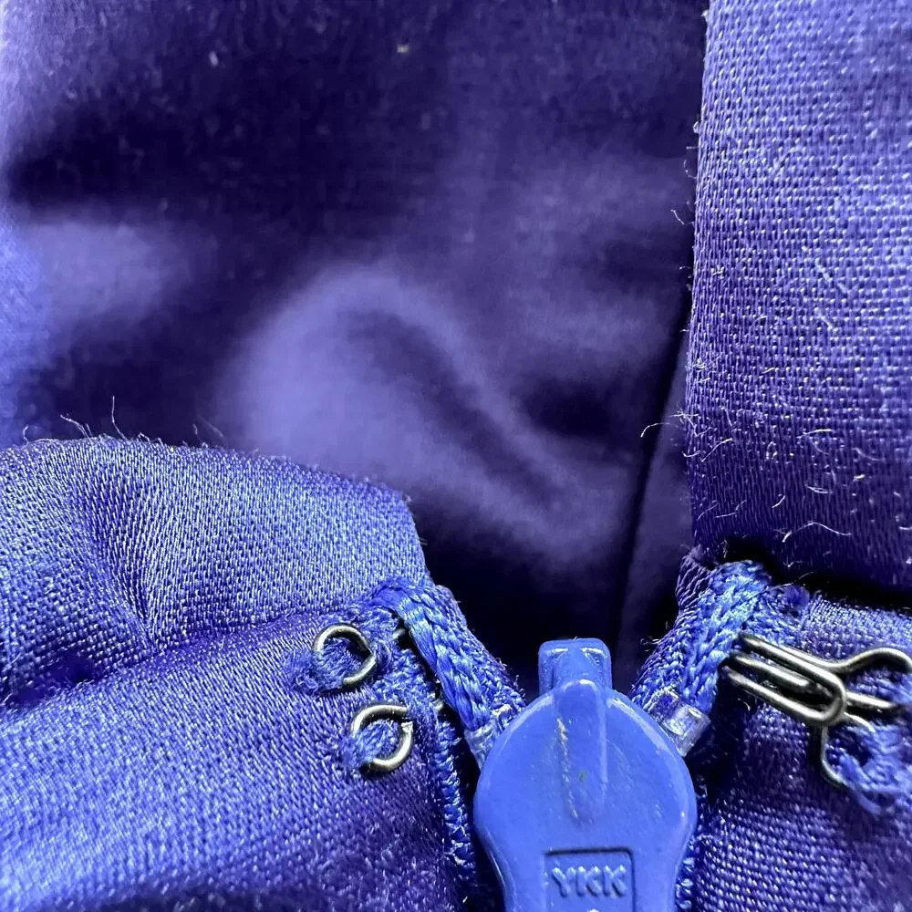Kate Spade Dyan Silk Dress A Line Ruffle Collar Tie Waist Royal Blue Small